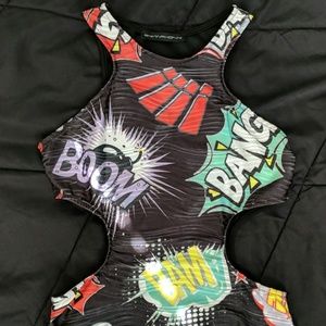Hot comic cut out dress